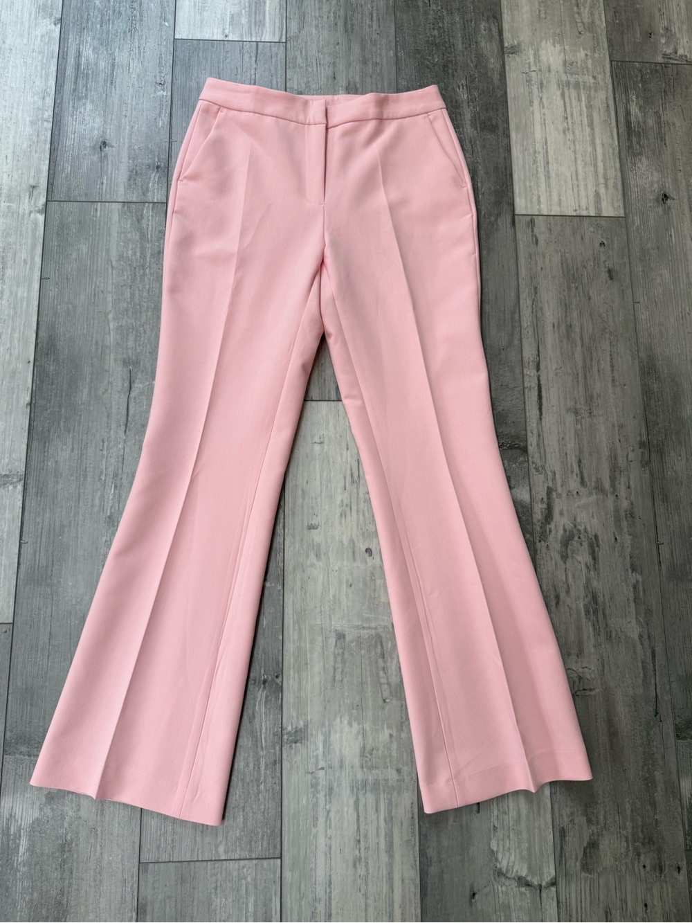 Zara NWT Blush Pink Tailored Wide Leg Trousers Women's Medium Dress Pants
